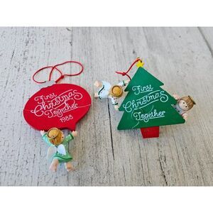 First Christmas together Angel Cherub ornament 1988 Xmas tree